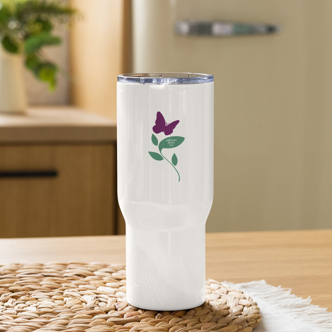 Wallflowers Bloom, too - Travel mug with a handle